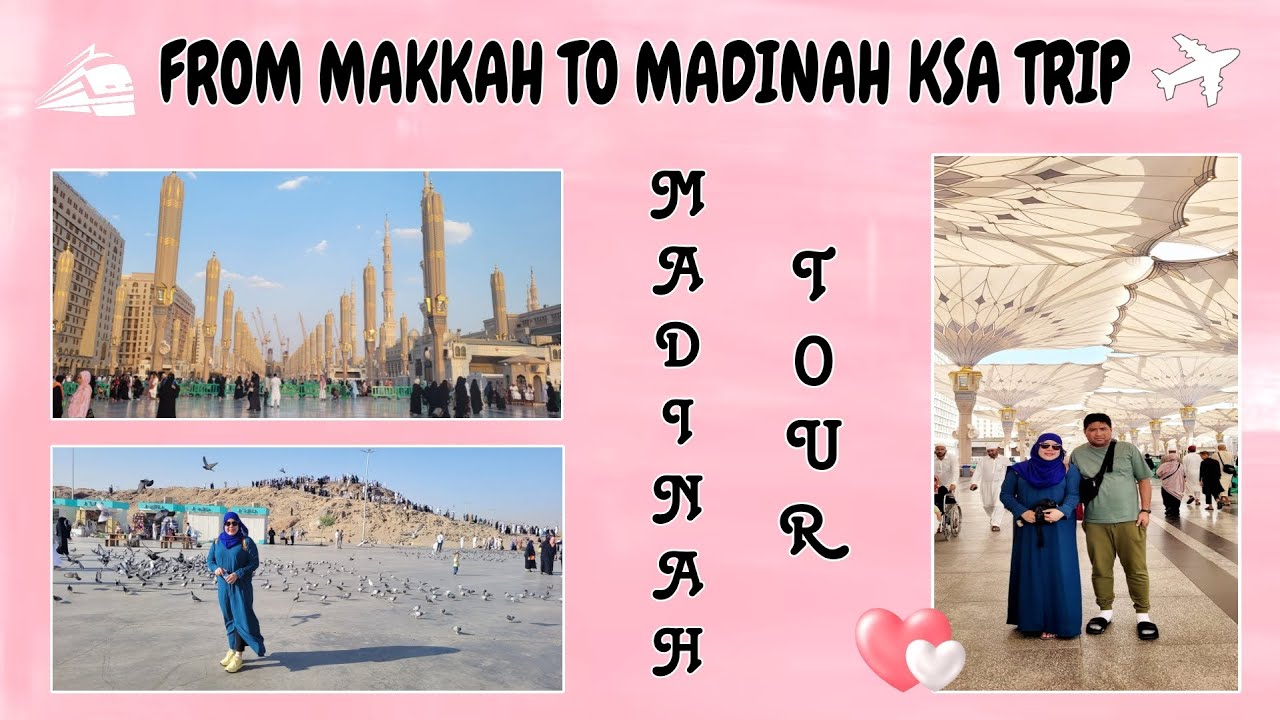 TRAVELLING FROM MAKKAH TO MADINAH BY BULLET TRAIN | MADINAH TOUR | VISITING THE MASJID IN MADINAH |
