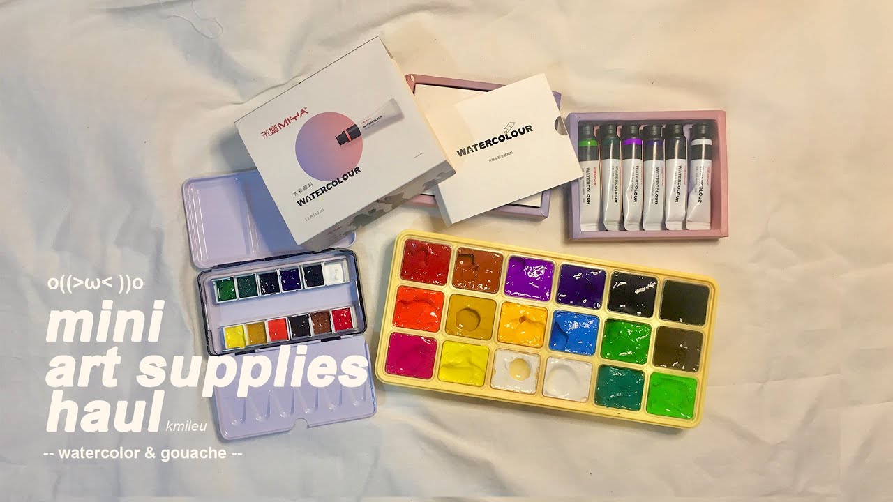 mini art supplies haul ✨ shopee Indonesia 🛒🎨 - watercolor & gouache 🎨