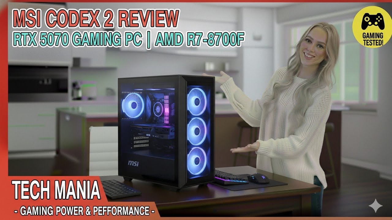 MSI Codex Z2 Review | RTX 5070 Gaming PC | AMD R7-8700F | Tech Mania