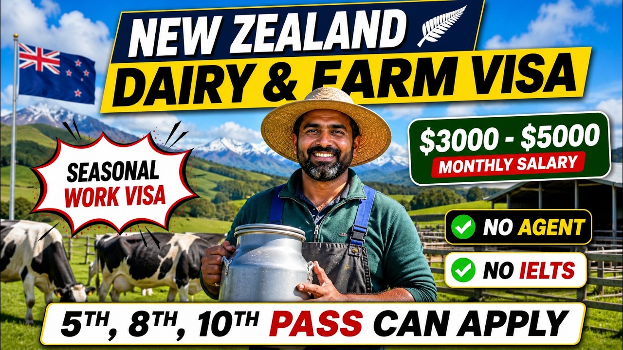 New Zealand 🇳🇿 Free Work Visa in 10 Days | Farm & Dairy Jobs | No Degree, No IELTS