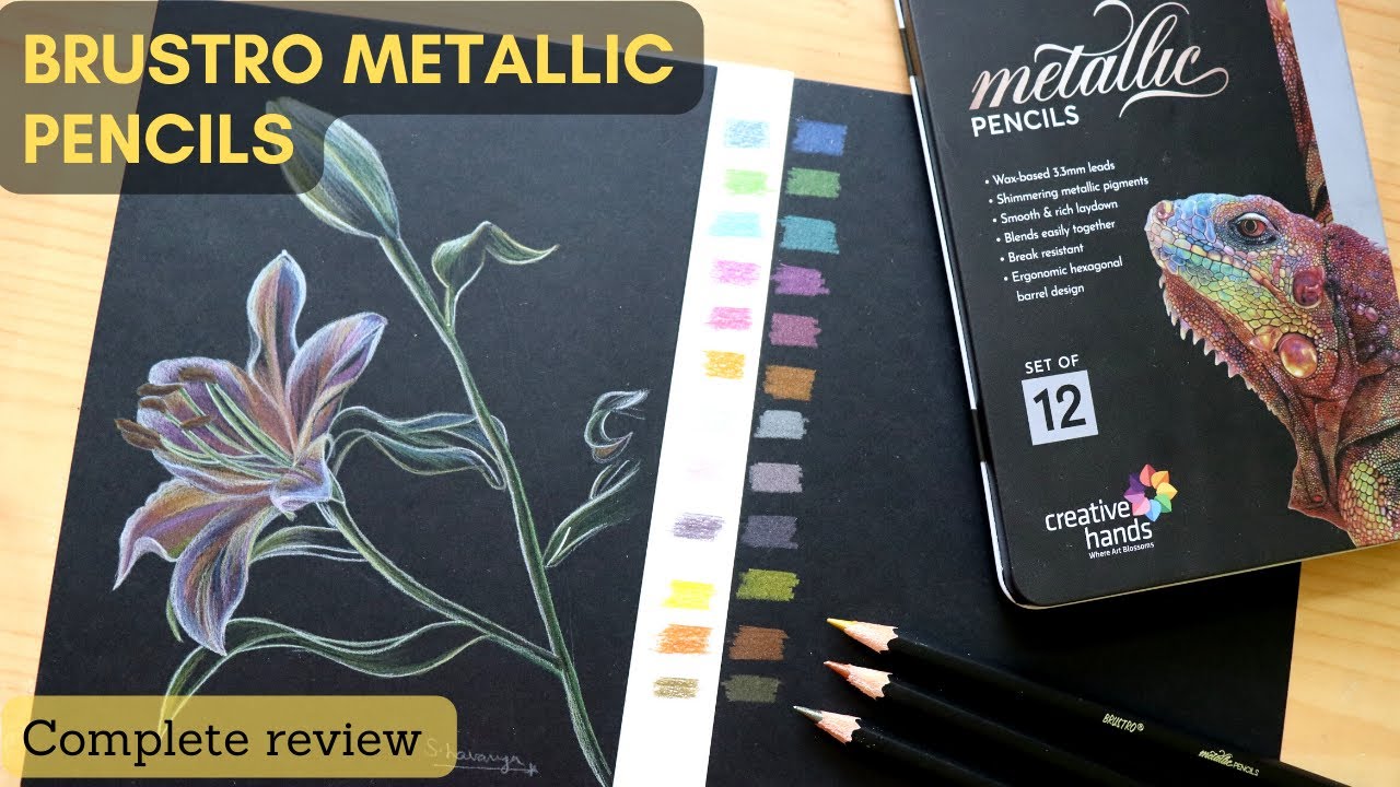 Brustro Metallic Pencils Complete Review & How to use them ?