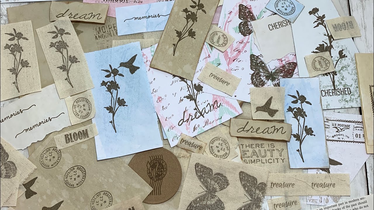 STAMPING ON FABRIC AND SCRAPS TO CREATE BEAUTIFUL EPHEMERA ~ INSPIRED BY RACHEL & NATASHA