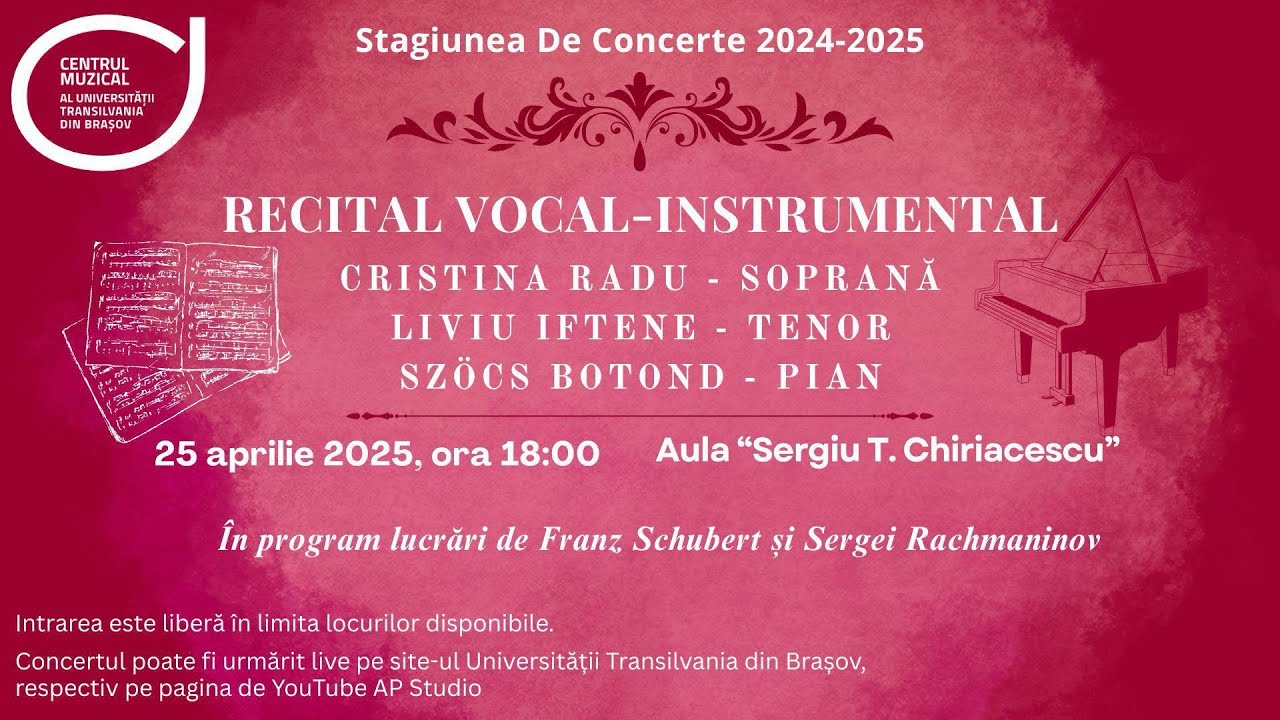 Recital Vocal - Instrumental - Stagiunea de concerte a Universității Transilvania din Brașov