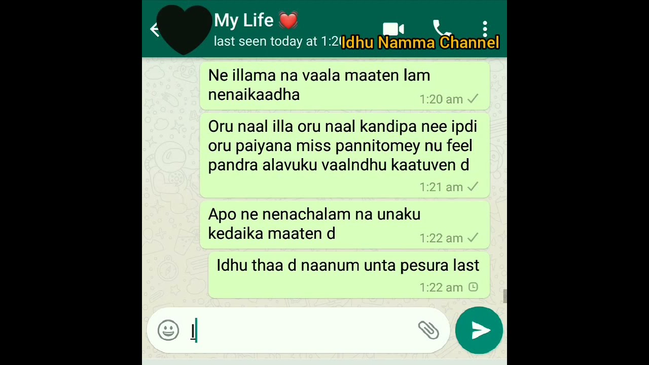 Different Status Lovers Breakup Watsapp Chat Tamil Heartbroken WhatsApp Chat
