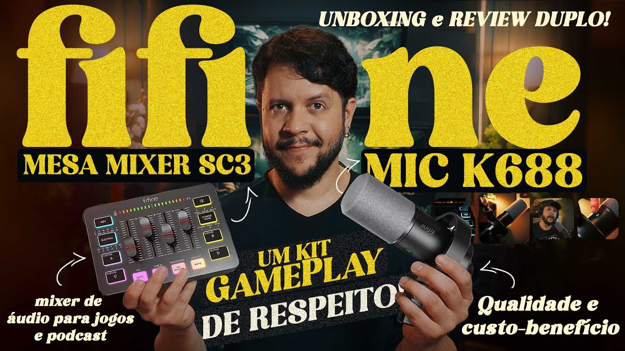 FIFINE K688 e MESA MIXER SC3: O Kit de Áudio Custo-Benefício Que Todo Criador Precisa!