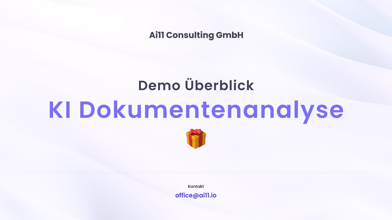 KI DOKUMENTENANALYSE DEMO. Dokumente automatisch verstehen und auswerten