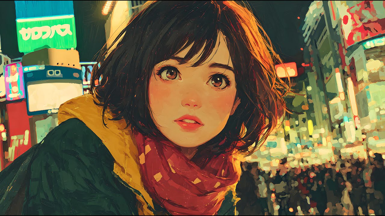 Neon Crossing Reflections | Dreamy J-Pop Ballad