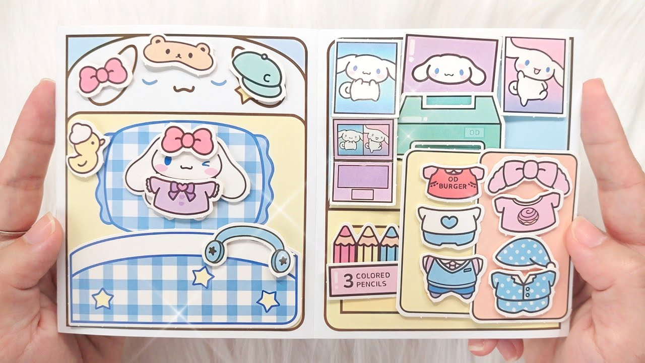 [💸paperdiy💸] CINNAMOROLL MORNING ROUTINES 🛌 🛁 📚| PAPER PLAY ASMR | SANRIO