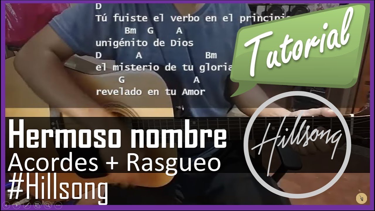 Hermoso nombre tutorial con guitarra acustica | Hillsong | What a Beautiful Name guitar lesson