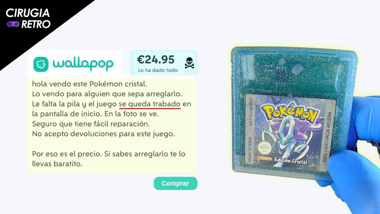 No funciona Pokemon Cristal de Wallapop - España #pokemon #nintendo #gameboy #cirugiaretro