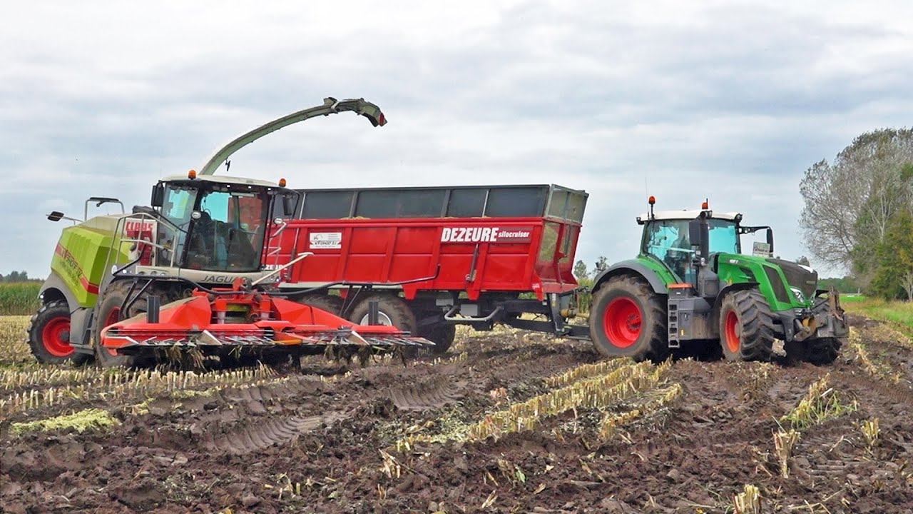 Mais Silage In The Mud | Claas Jaguar + Xerion + Fendt + John Deere | Verhoef