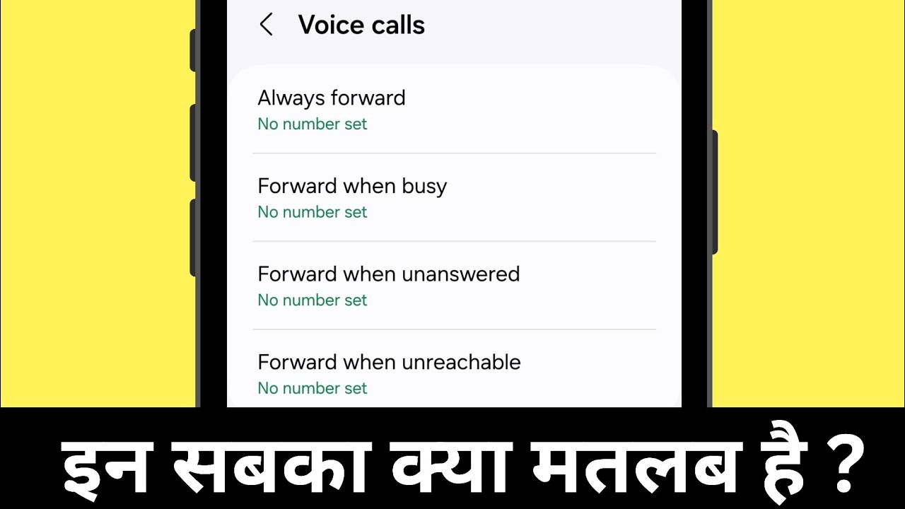 Call Forwarding Me Always Forward, When Busy, When Unanswered, When Unreachable Ka Matlab Kya Hai