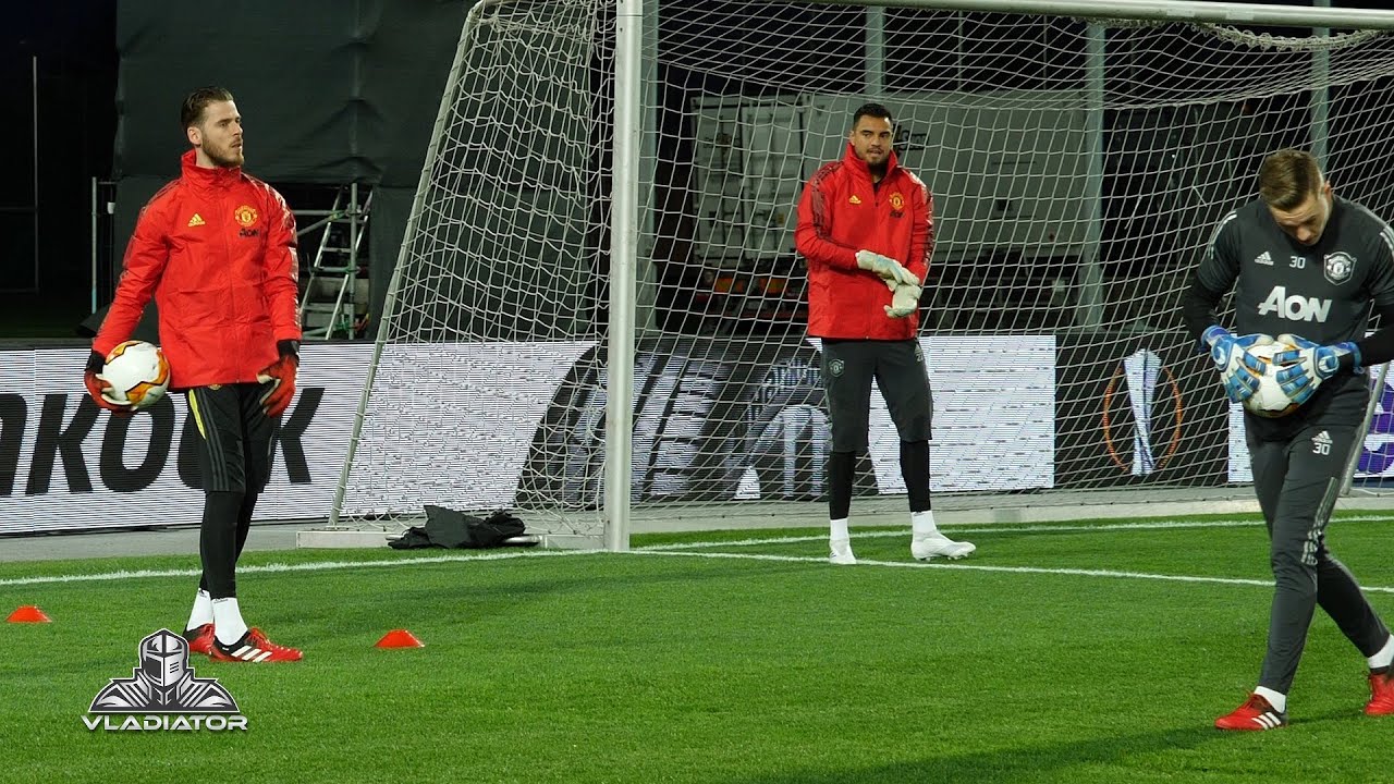 David De Gea vs Sergio Romero Warm Up / Goalkeeper Training / Manchester United vs LASK