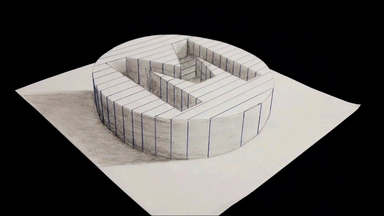How to draw the letter M in a circle an optical art trick