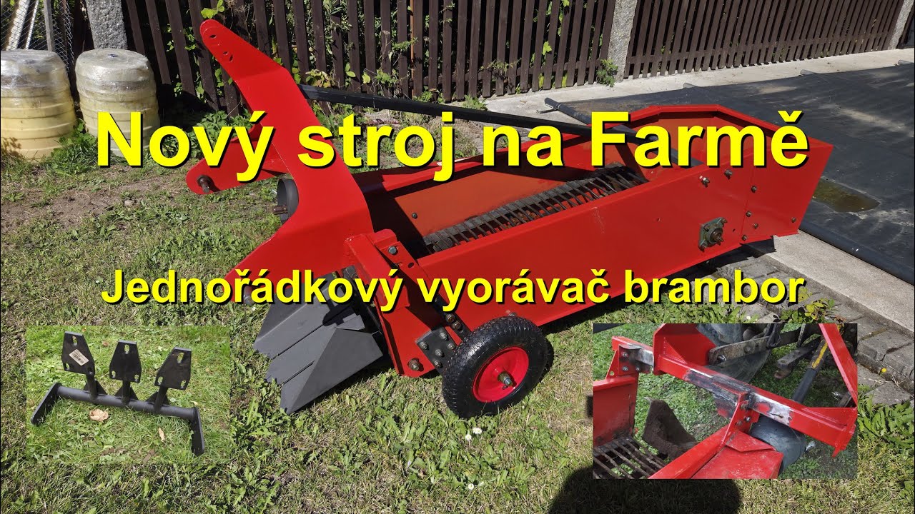 Nový stroj na Farmě- jednořádkový vyorávač brambor