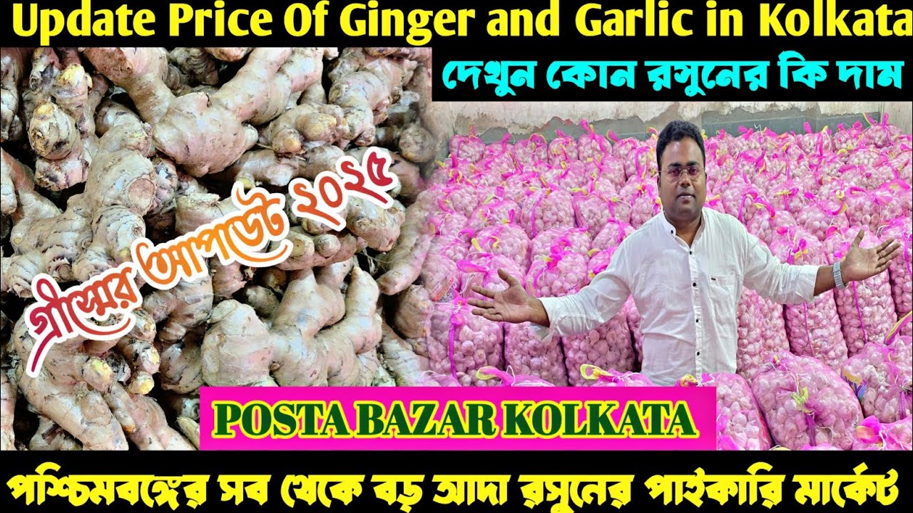 গরম পড়ার আগে জেনে নিন কলকাতায় আদা রসুনের পাইকারি দাম/Ginger and Garlic Wholesale Market in Kolkata