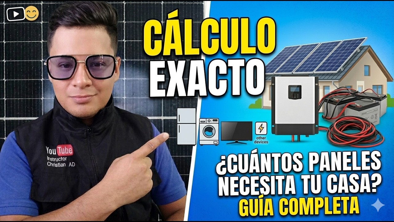 ✅Cuántos paneles solares necesito para mi casa Calculo de un sistema Aislado (Baterías) #solarpanel