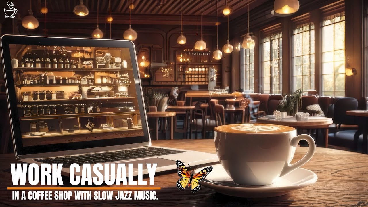Work casually in a coffee shop with slow jazz music.☕🎷