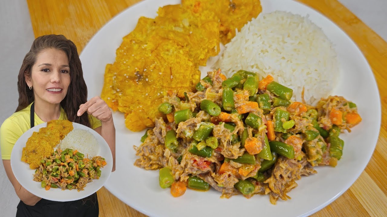 Cómo hacer HABICHUELAS CON CARNE /receta colombiana 