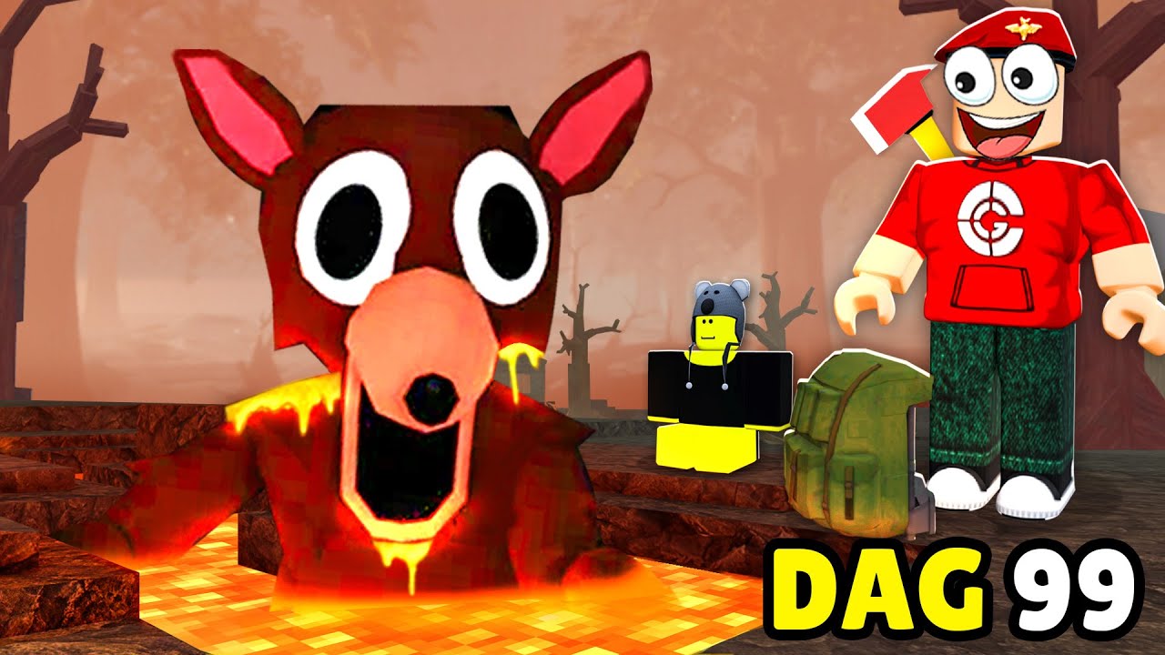 99 nachten overleven MET EEN VULKAAN... (Roblox)