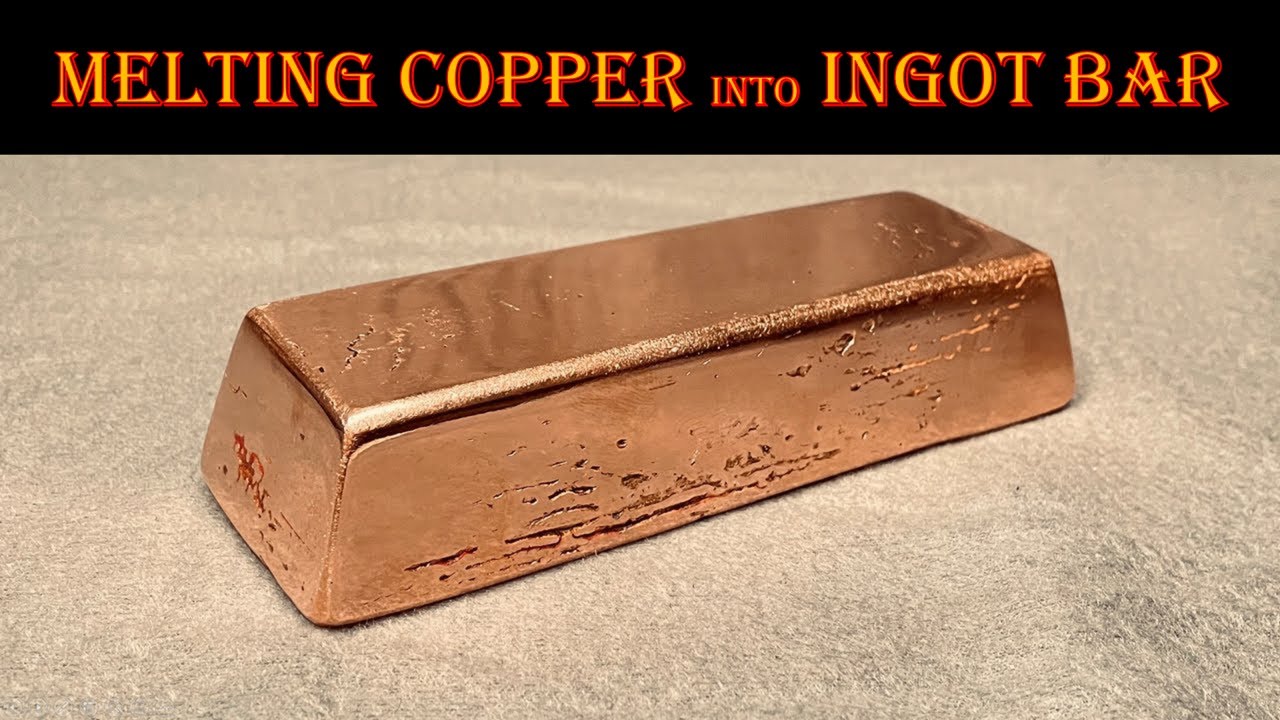 Melting Copper in Foundry Furnace into an Ingot Bar