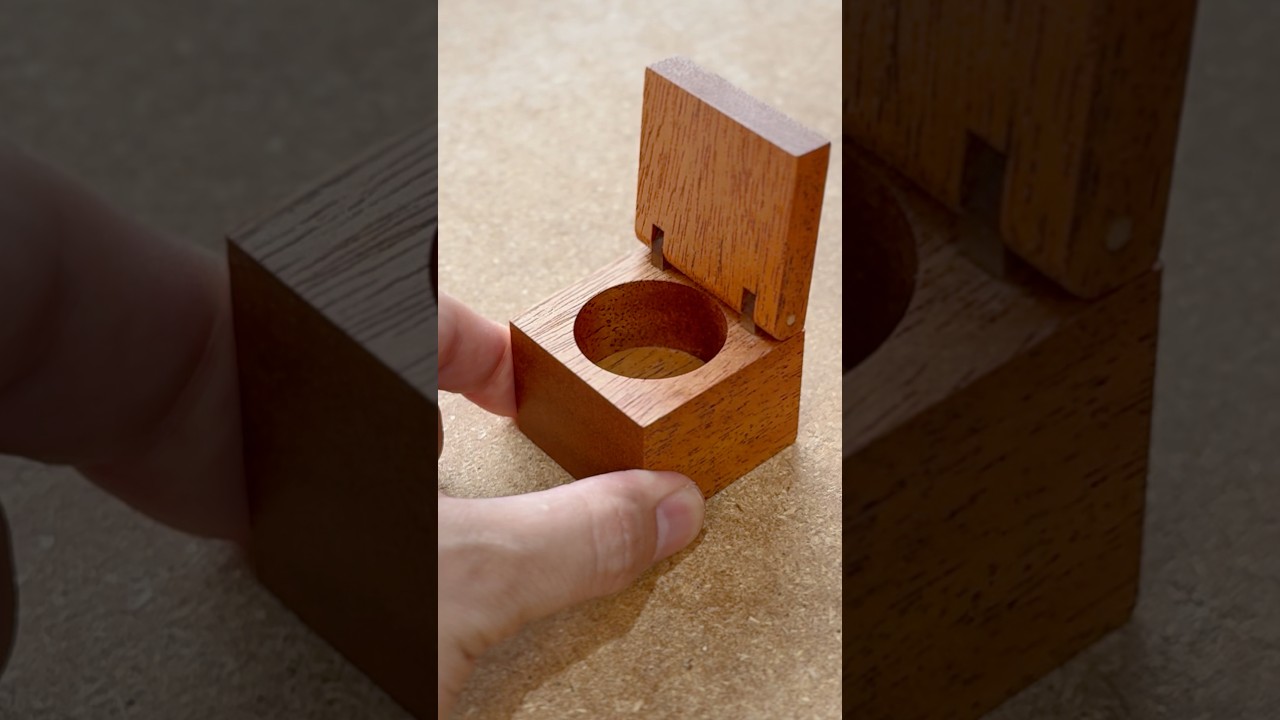 100% Wood! Wooden Hinge Tiny Box #shorts #woodworking #diy