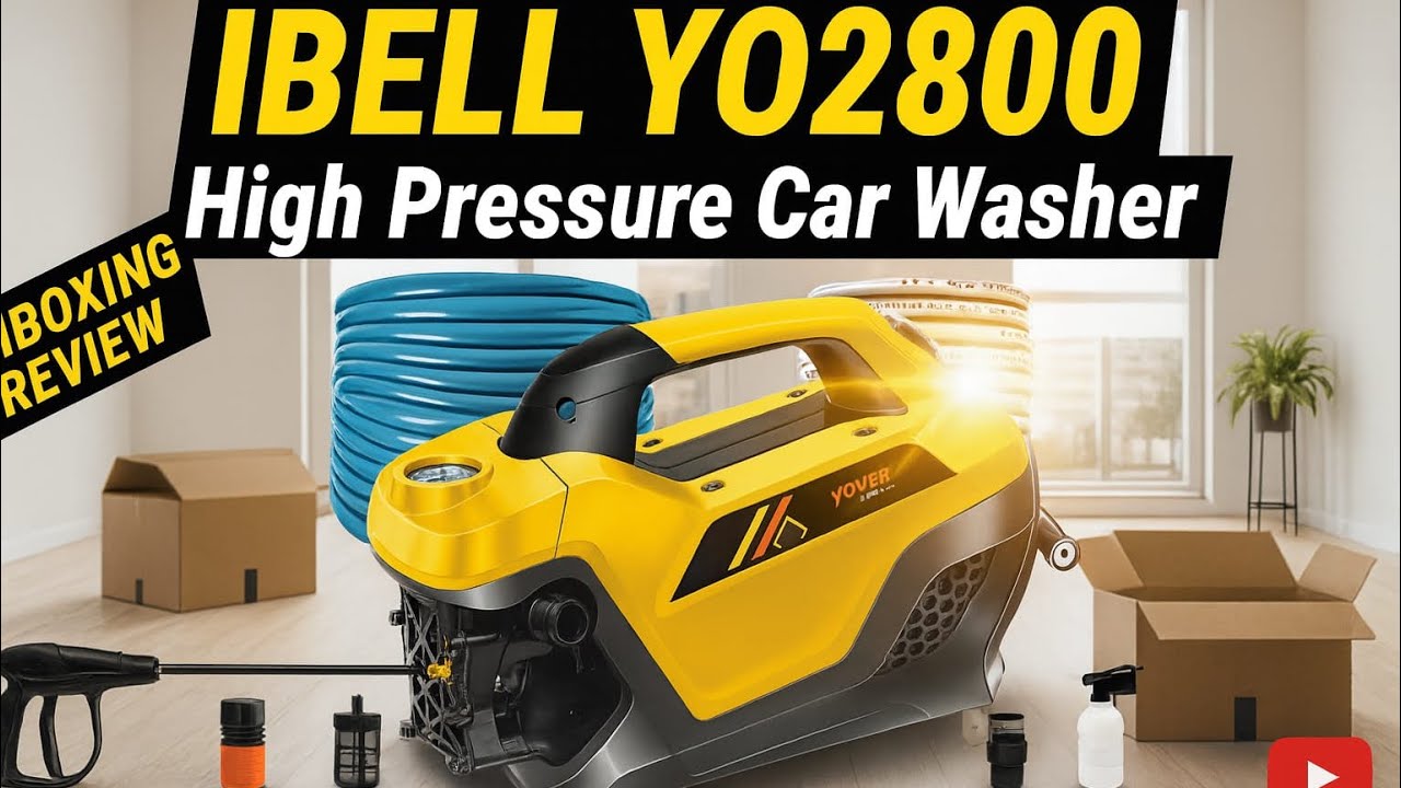 IBELL YO2800 High Pressure Car Washer Unboxing & Review | 240 Bar, 2800W Motor, 12 L/min Flow Test