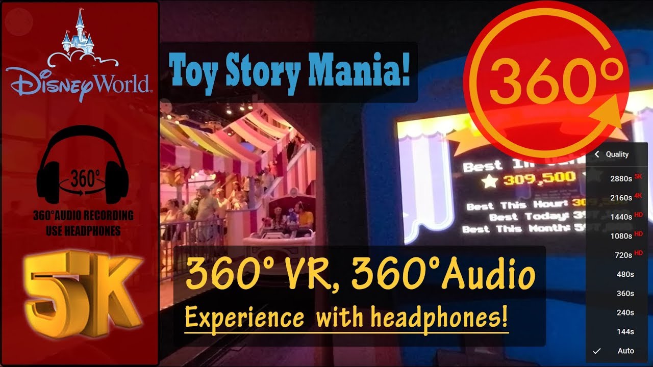 Toy Story Midway Mania! Best Version - Hollywood Studios, Disney World [5K 360°, 360° Audio]