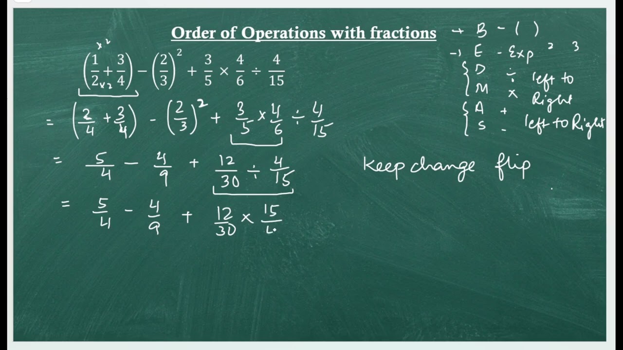 Order of Operations with Fractions #fractions #orderofoperations #fractionsmadeeasy