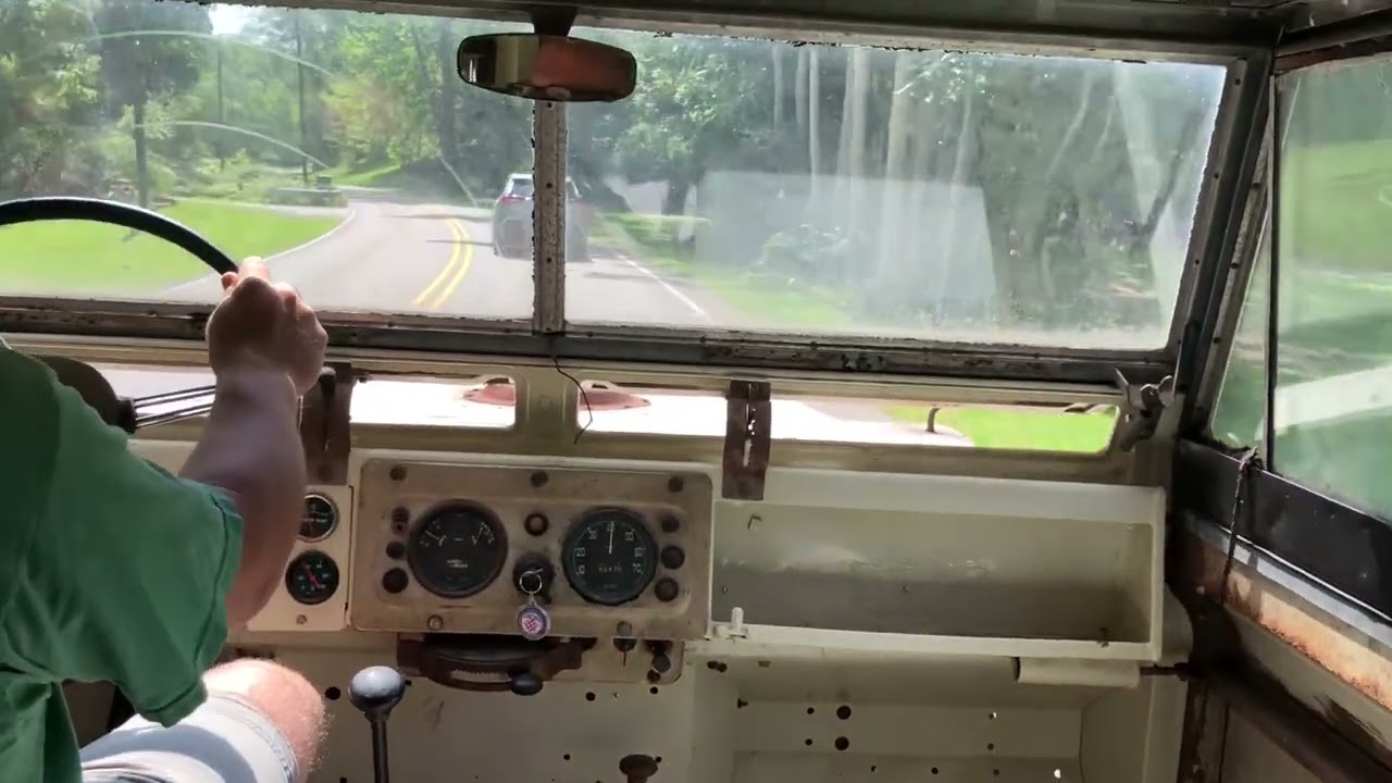 Ride along Land Rover series 2A 3 driving cold start cruise restoration repair rust