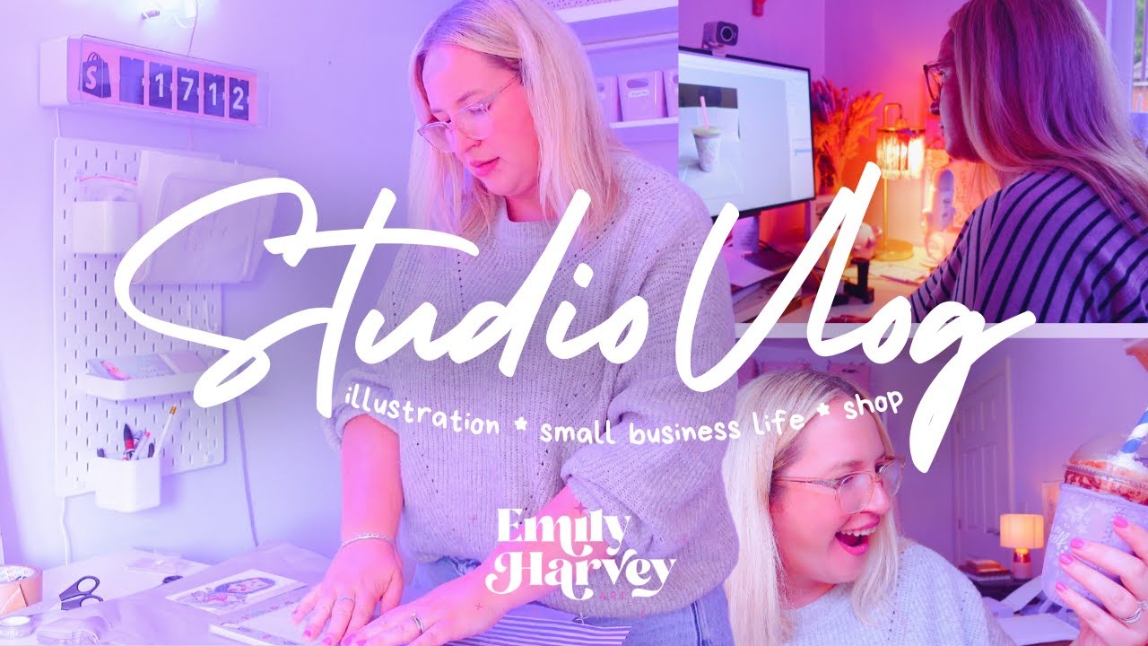 STUDIO VLOG 💜 Unboxing NEW Iced Coffee Sleeves & How I Edit Photos on Autumn Days! AD