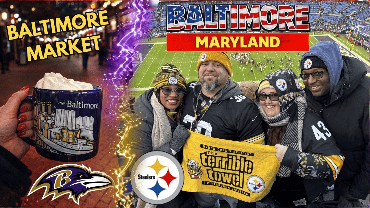 Steelers vs Ravens in Baltimore | Steelers WIN + Hotel Room Tour | Inner Harbor Market