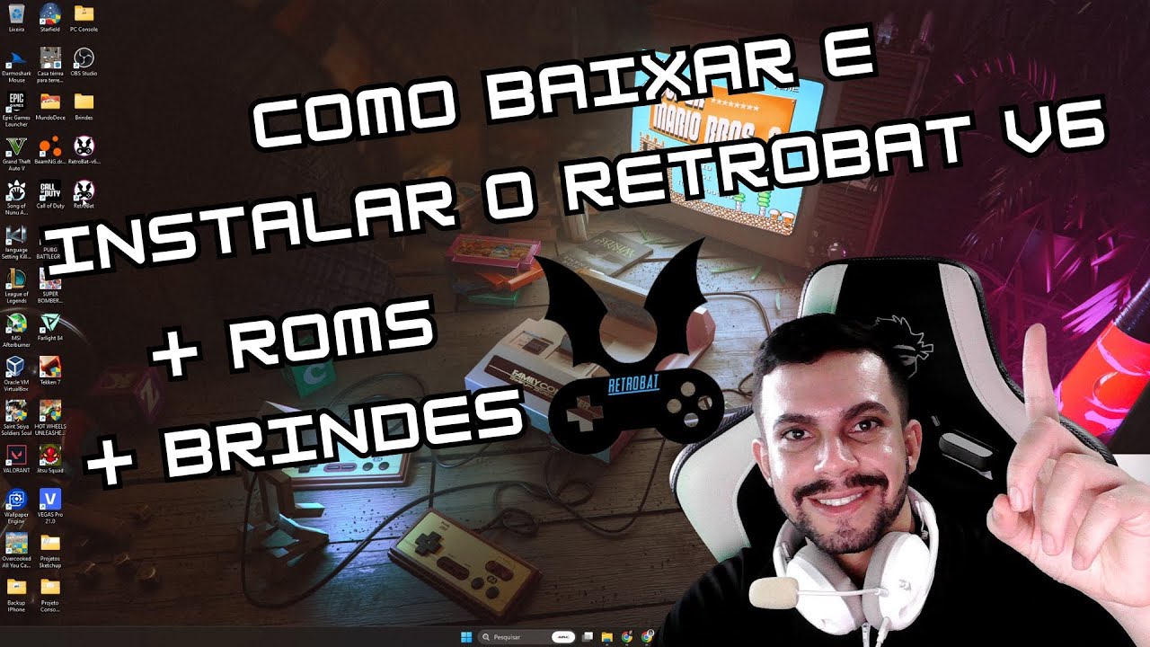 Como Baixar e Instalar o Retrobat V6 + Roms + Brindes
