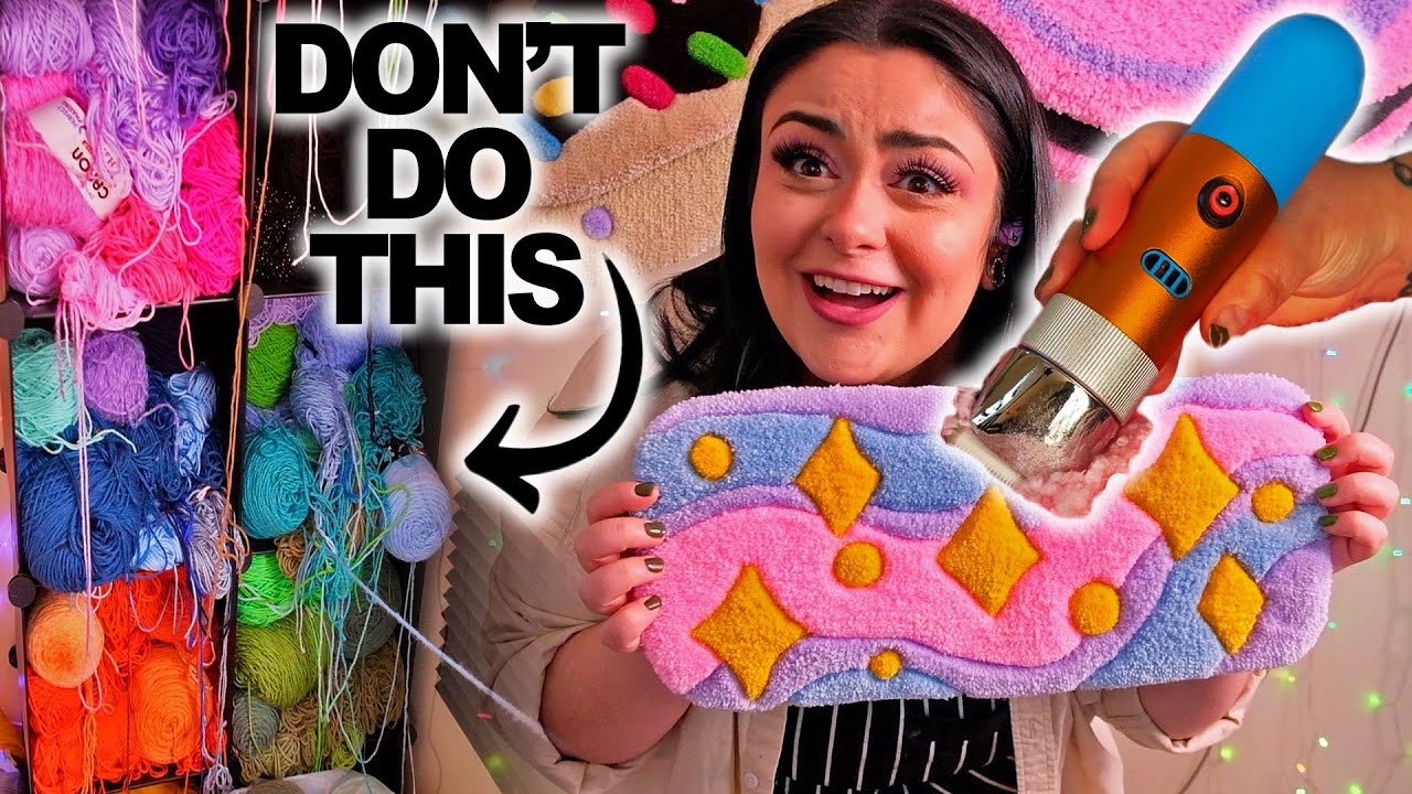 UPGRADING YARN STORAGE! Finishing Carving the Ice Cream Cone Rug & KEYBOARD RUGS!