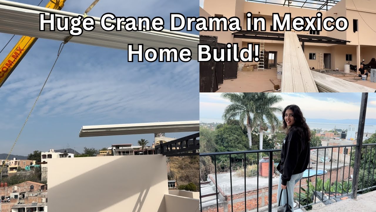 E40Huge Crane Drama! Welder Struggled Weeks&ndash;Epic Roofing Lift to 3rd Floor Mexico 4-Plex Build! 🇲🇽🏗️