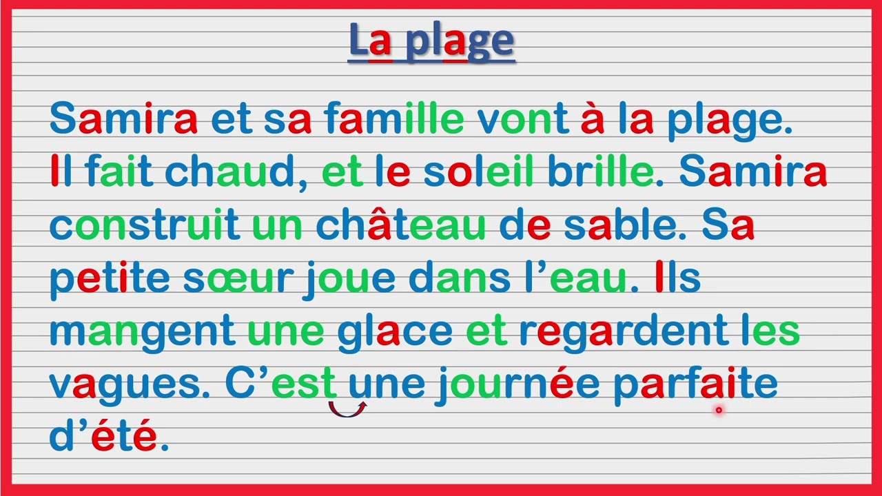 تعلم اللغة الفرنسية 🇫🇷 من خلال قراءة النصوص البسيطة