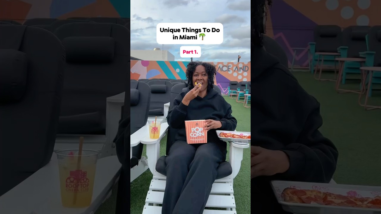 Unique Things To Do In Miami, Part 1. 🌴  #movienight at Rooftop Cinema Club