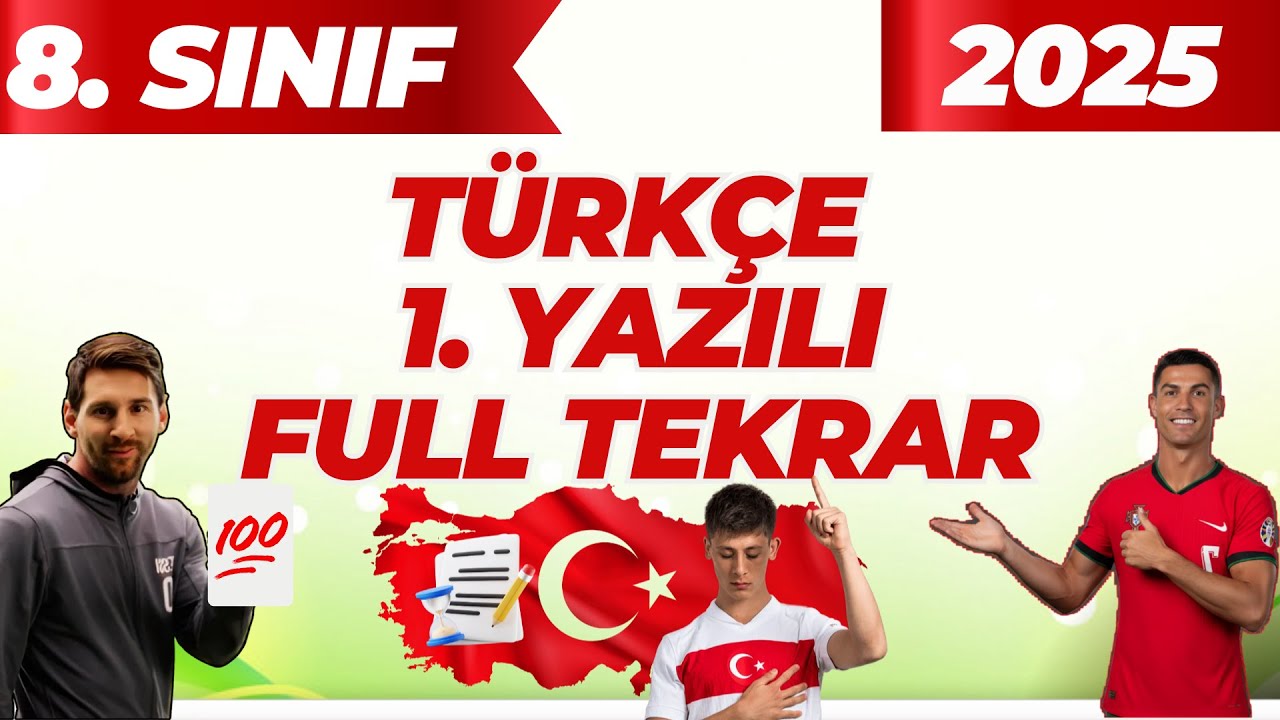 ✍️ 8. Sınıf Türkçe 1. Dönem 1. Yazılı | Ülke Geneli Ortak Sınav | Full Tekrar 2025