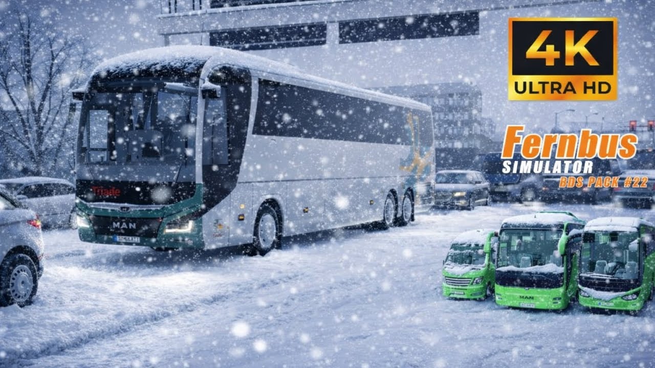 FERNBUS SIMULATOR | MAN LION'S COACH | 4K ULTRA HD GRAPHICS | WİNTER MOD | PC GAME PLAY 