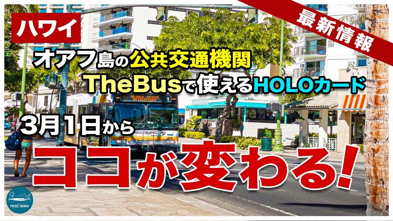 【ハワイの公共交通機関】ザ・バスで使えるHOLOカード3月からココが変わる！【エアハワイ】【4K】