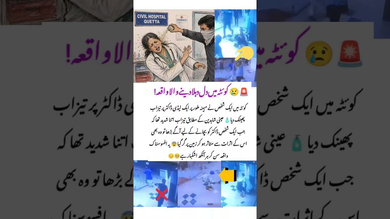 Quetta Acid Attack Shocks Pakistan As Lady Doctor Suffers Horrific Assault #quetta #attack