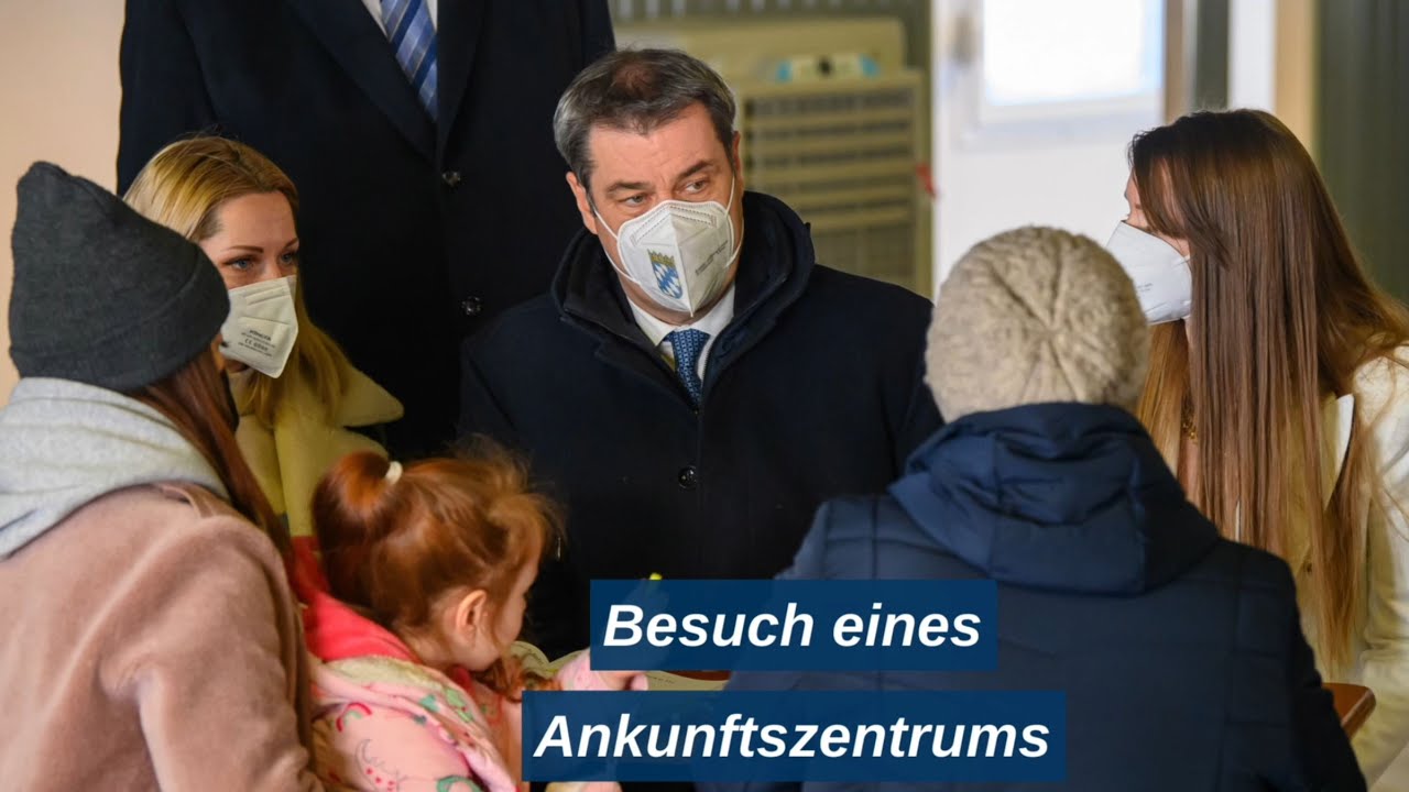 Besuch eines Ankunftszentrums für Geflüchtete - Bayern