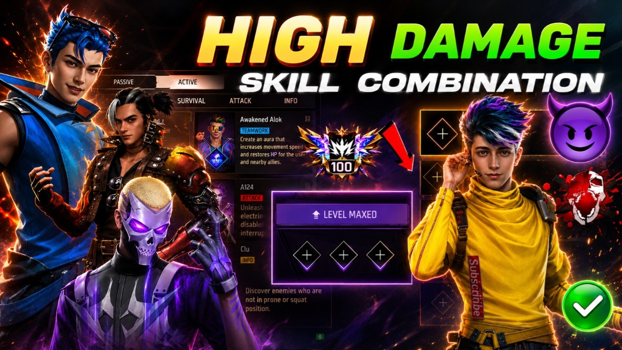 18 July 2026 🔥 HIGH DAMAGE SKILL COMBINATION | Best Character Skill for BR rank
