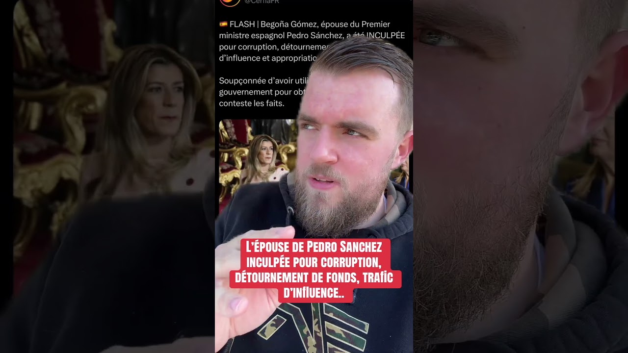 L&rsquo;&eacute;pouse de Pedro Sanchez inculp&eacute;e pour d&eacute;tournement