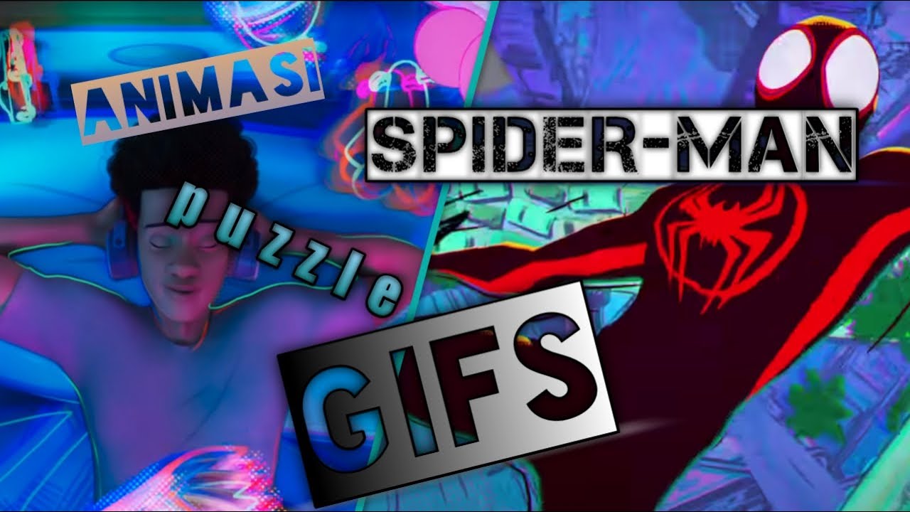 Animasi puzzle editing gifs spiderman menjadi cerpen vidio