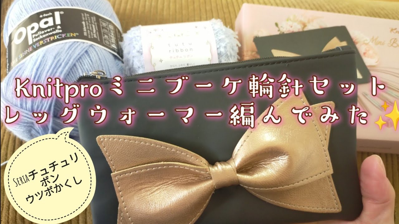 【輪針レビュー✨】ニットプロminibouquet輪針セットで今年最初のウツボかくし🧶Seriaチュチュリボン