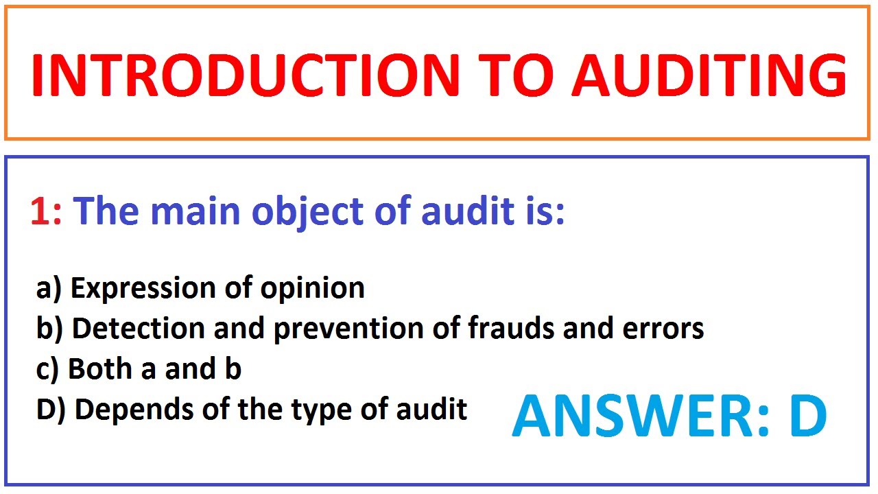 Introduction to Auditing MCQs | Senior Auditor Test Preparation | Senior Auditor Preparation |