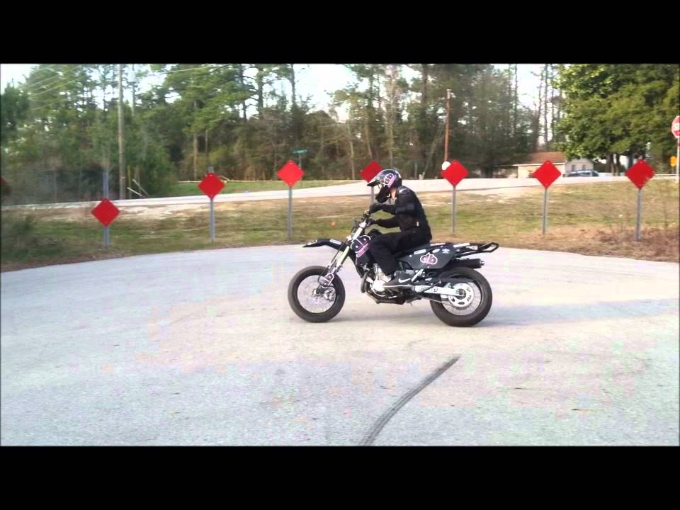 DRZ 400 SM drift practice w/ Dane Britt part 2.