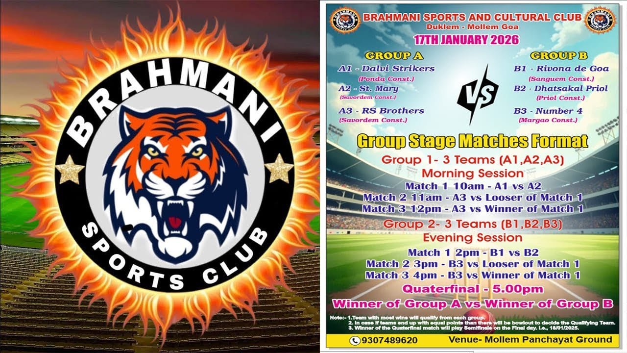 🔴Live|| FINAL DAY II All Goa Constituency Level Cricket Tou|| Brahmani Sports & Cultural Club Mollem