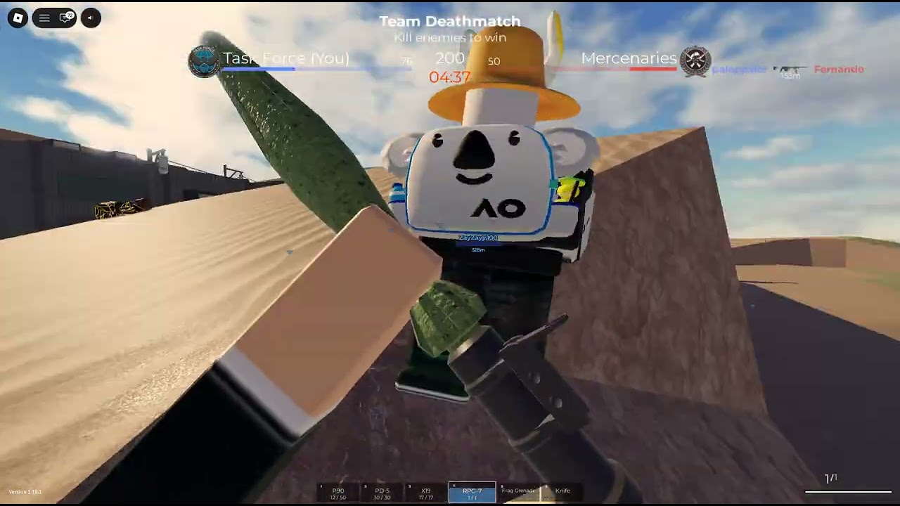 PLAYING WITH TO DEFAULT SMGS ROBLOX GROUND WAR